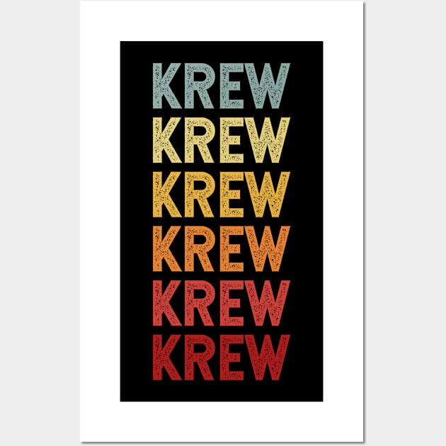 Krew Name Vintage Retro Gift Named Krew Wall Art by CoolDesignsDz